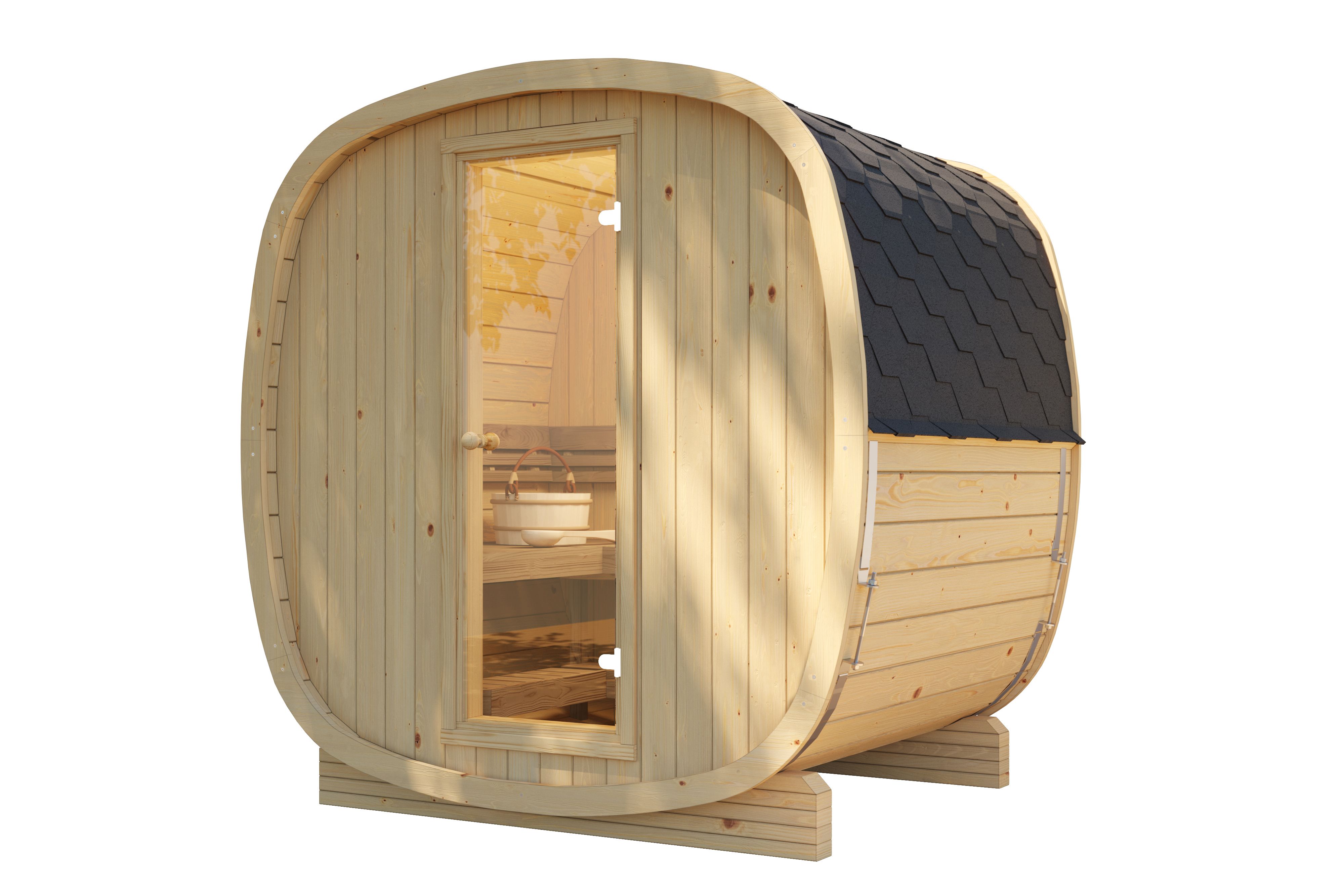 Outdoor Cube Sauna NordicSphere 160 – **Platin Version**